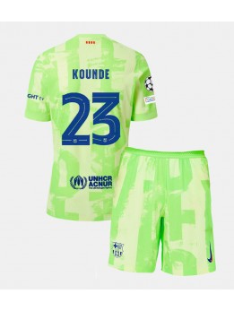 Barcelona Jules Kounde #23 Ausweichtrikot für Kinder 2024-25 Kurzarm (+ Kurze Hosen)